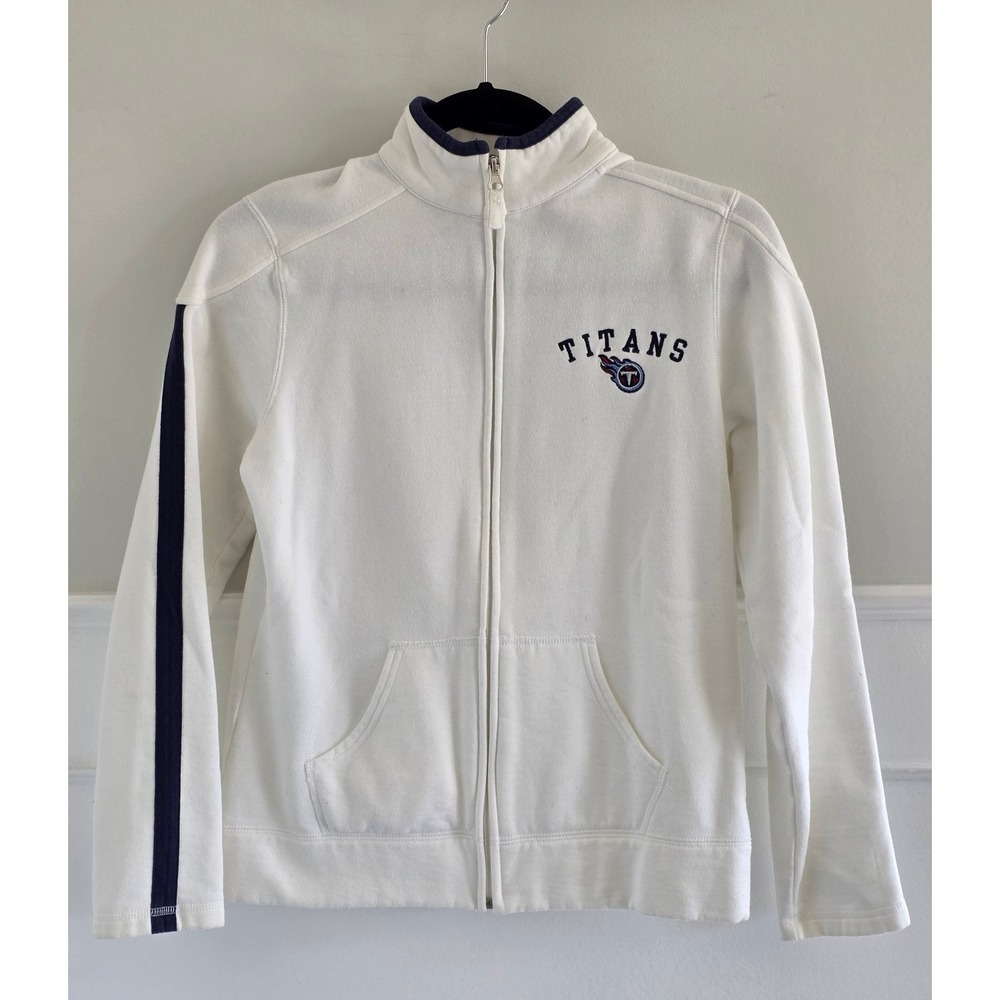 *FLAWS*NFL Team Apparel Tennessee Titans Womens‎ Small White Full Zip  Jacket